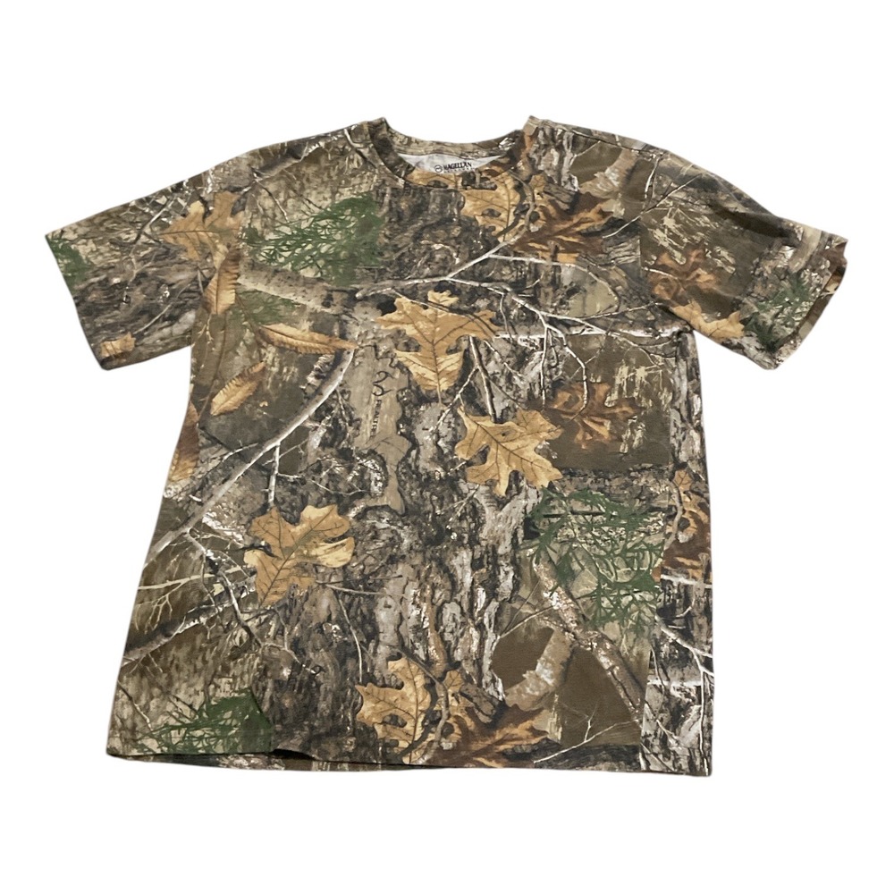 Magellan Outdoors Mens Realtree Edge Camo T-Shirt Hunt Gear M Brown Green Tee